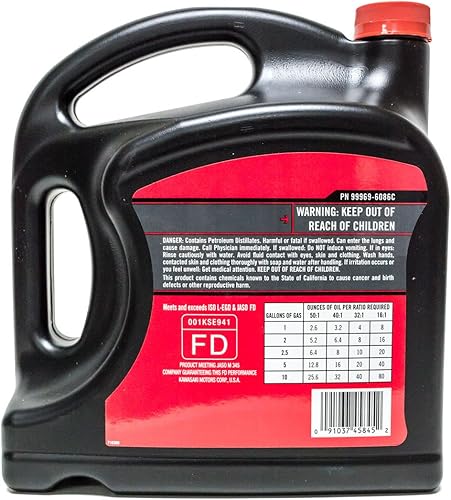 Miniatura 2 de Kawasaki Aceite de motor K-Tech original de 1 galón de 2 ciclos  99969-6086