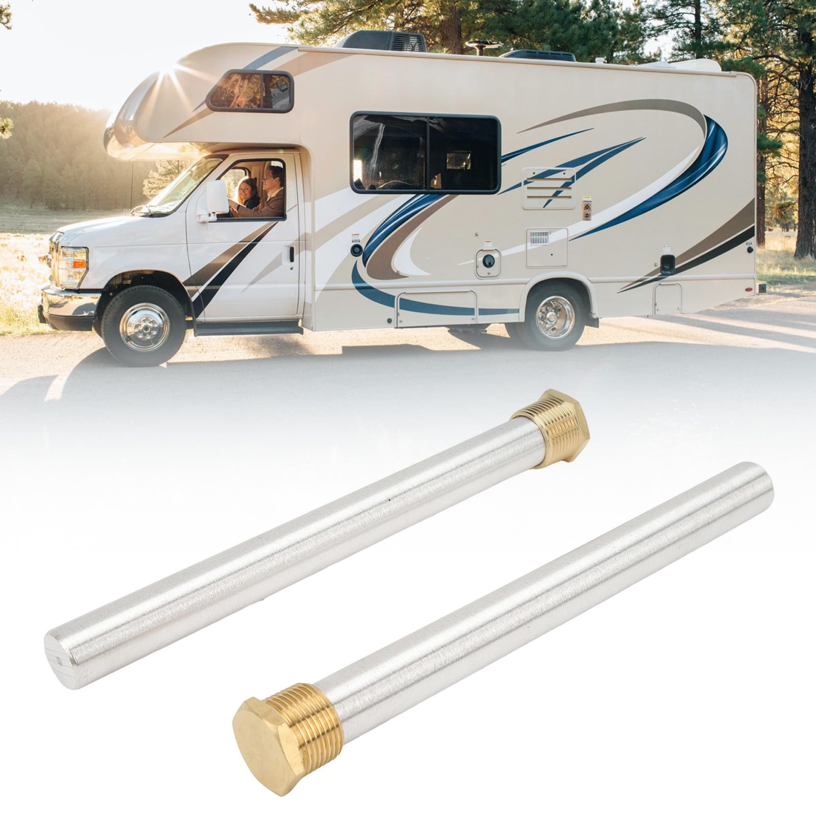 Tige d'anode RV, longueur 235 mm, tige d'anode en magnésium, couvercle en laiton avec filetage NPT de 3/4" 2