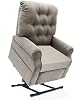 BUYUE Thickened Chair Cushion for Elderly 20 x 20 x 5, Original Linen High-Density Foam Recliner Chair Pad Couch Armchair Seat Cushion, Beige