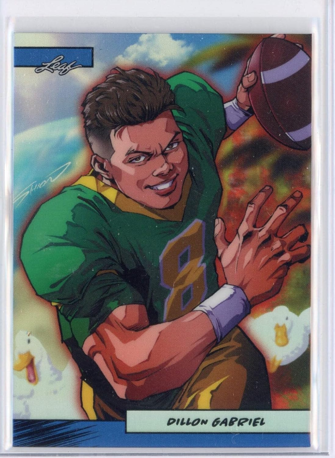 2025 Leaf Web Exclusives Anime Nation Dillion Gabriel #Blue /75 Rookie RC Football Card