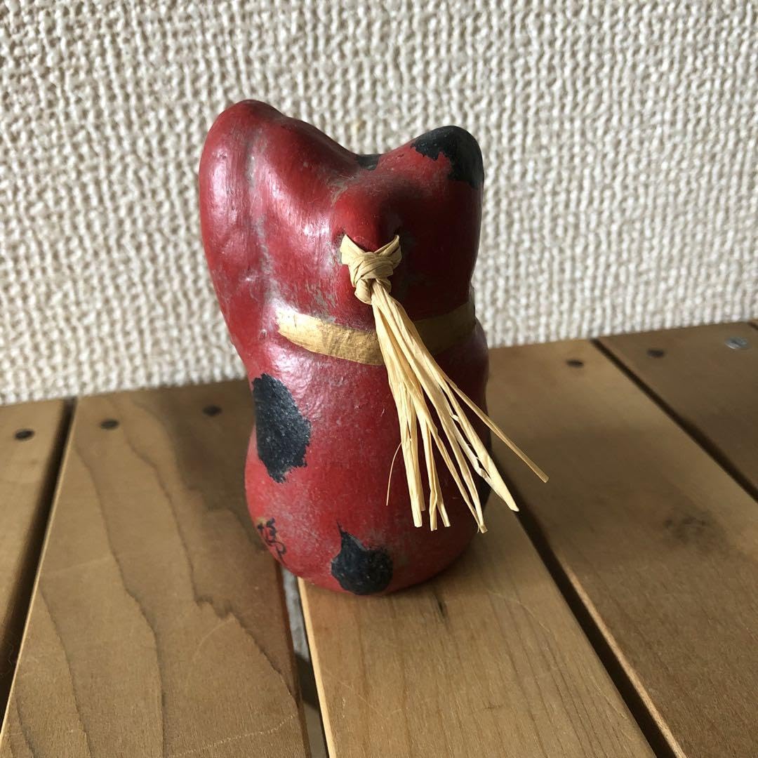 Amazon.co.jp: 作家物 蝉丸 招き猫 赤猫 土鈴 置物 : ホーム