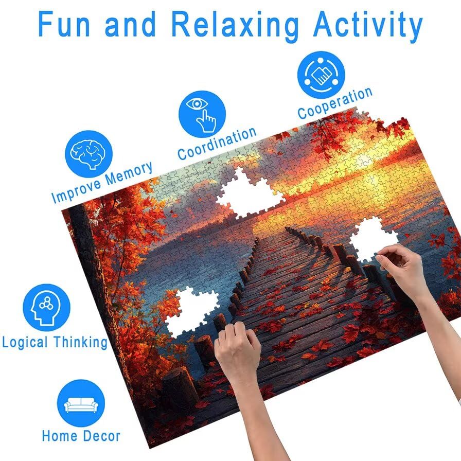 Puzzle 1500 Piezas Otoño para Adultos, Puzzle Paisajes de Madera con Caja Regalo para Adultos, Rompecabezas Desafiante para Toda la Familia, Rompecabezas para Regalo Mujer, Home Decoration, -5275
