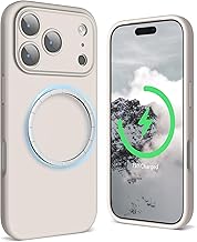 SURPHY Magnetic for iPhone 17 Pro Max Case, Upgraded [Full Camera Protection] [Liquid Silicone] Shockproof Gel Rubber Phone Case for iPhone 17 Pro Max 6.9 inch 2025, Stone