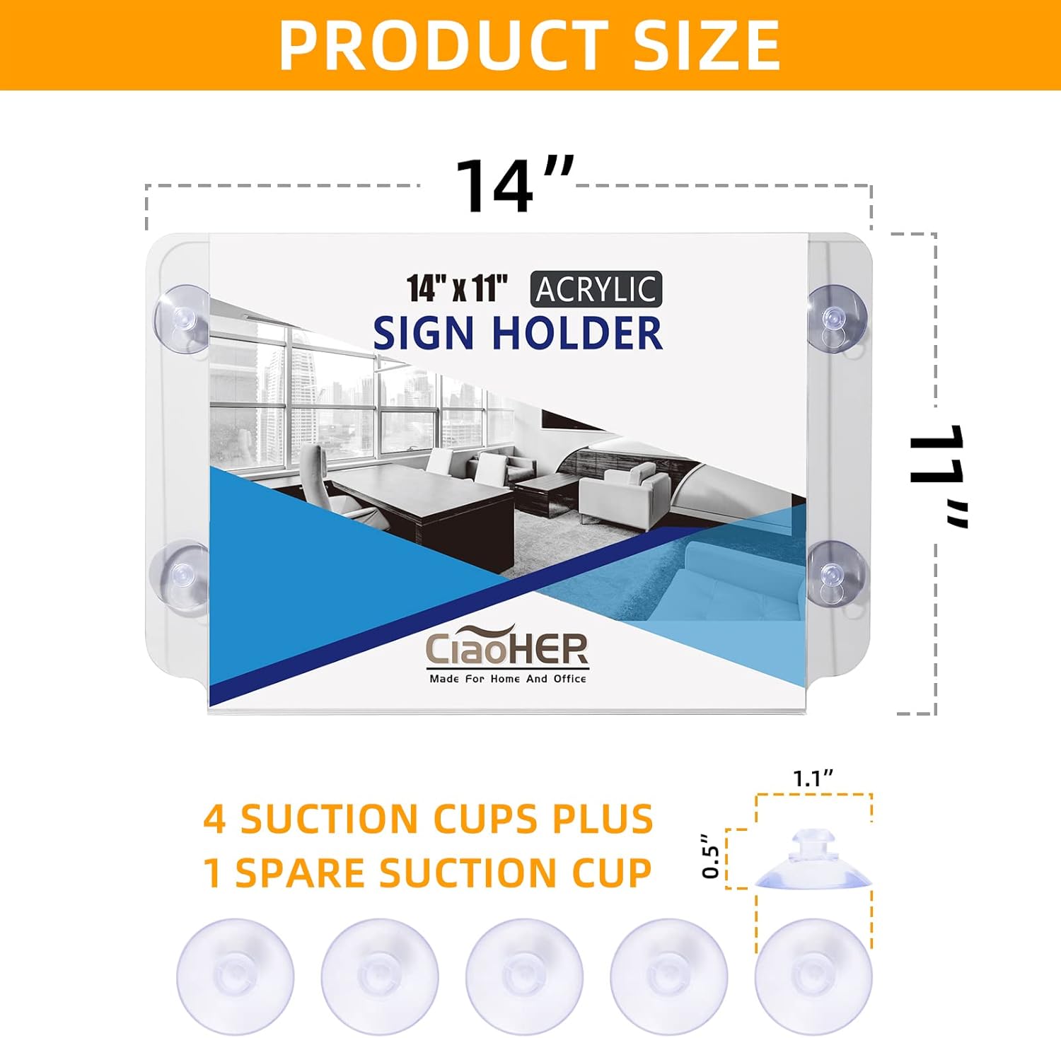 Buy CiaoHER Acrylic Window Sign Holder 14 x 11, Clear Acrylic Frames