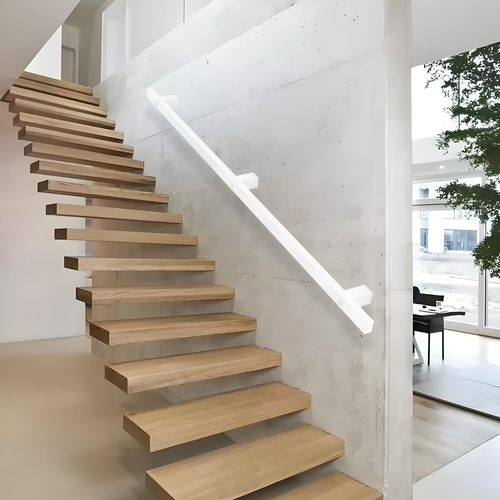 Rampe d'escalier en métal de 350 cm pour sécuriser l'accès à l'étage