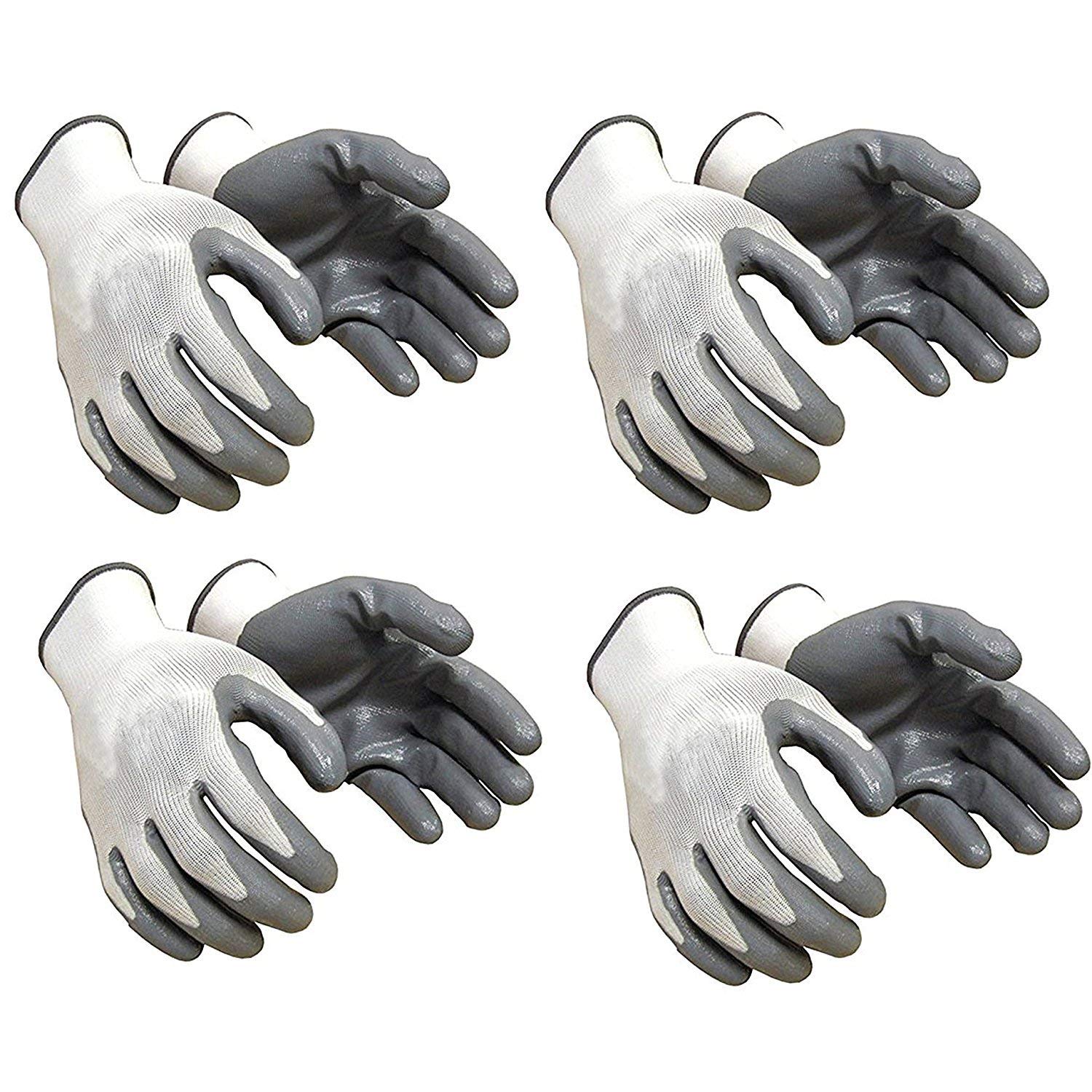Cut Resistant Rubber Gloves Used for Gardening and Home (White) -4 Pair-image-28