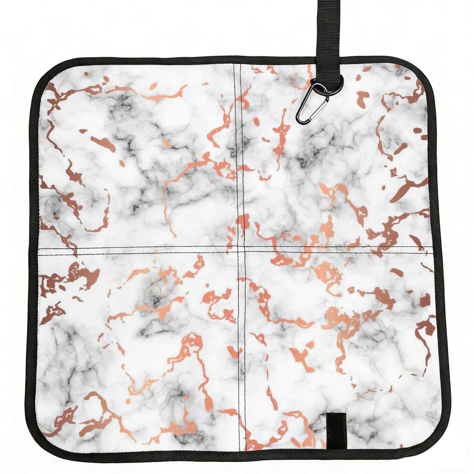 SDEGTHO Marble Texture Copper Splatter Print Padded Seat Pad Folding Cushion Waterproof Bench Mat Portable Outdoor Rest Mat 15.8"