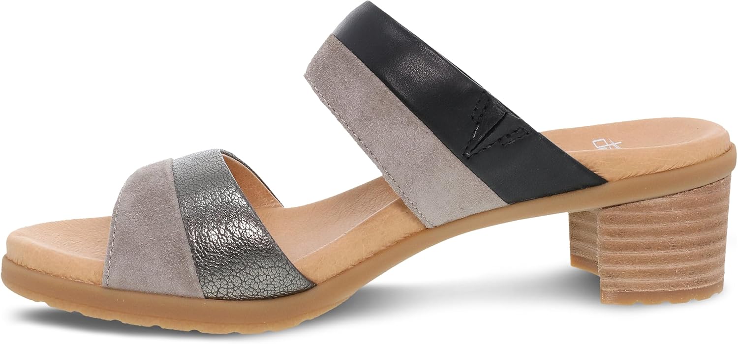 Dansko Theresa Multi-Strap Slip-On Sandal for Women - A Subtle Heel and Memory Foam for All-Day Comfort - Soft Leather and Unique Design for Ease from Work to Event