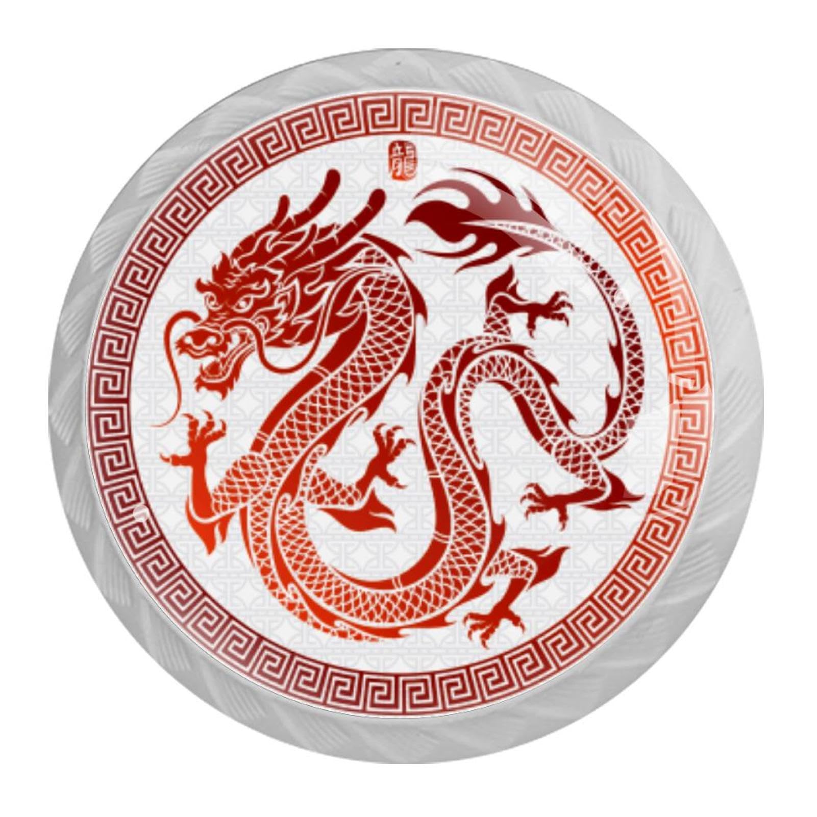 Tqmspg 4 Pieces Drawer Pulls Dragon Door Knobs Dresser Handles for Kitchen Wardrobe Cupboard Hardware Furniture