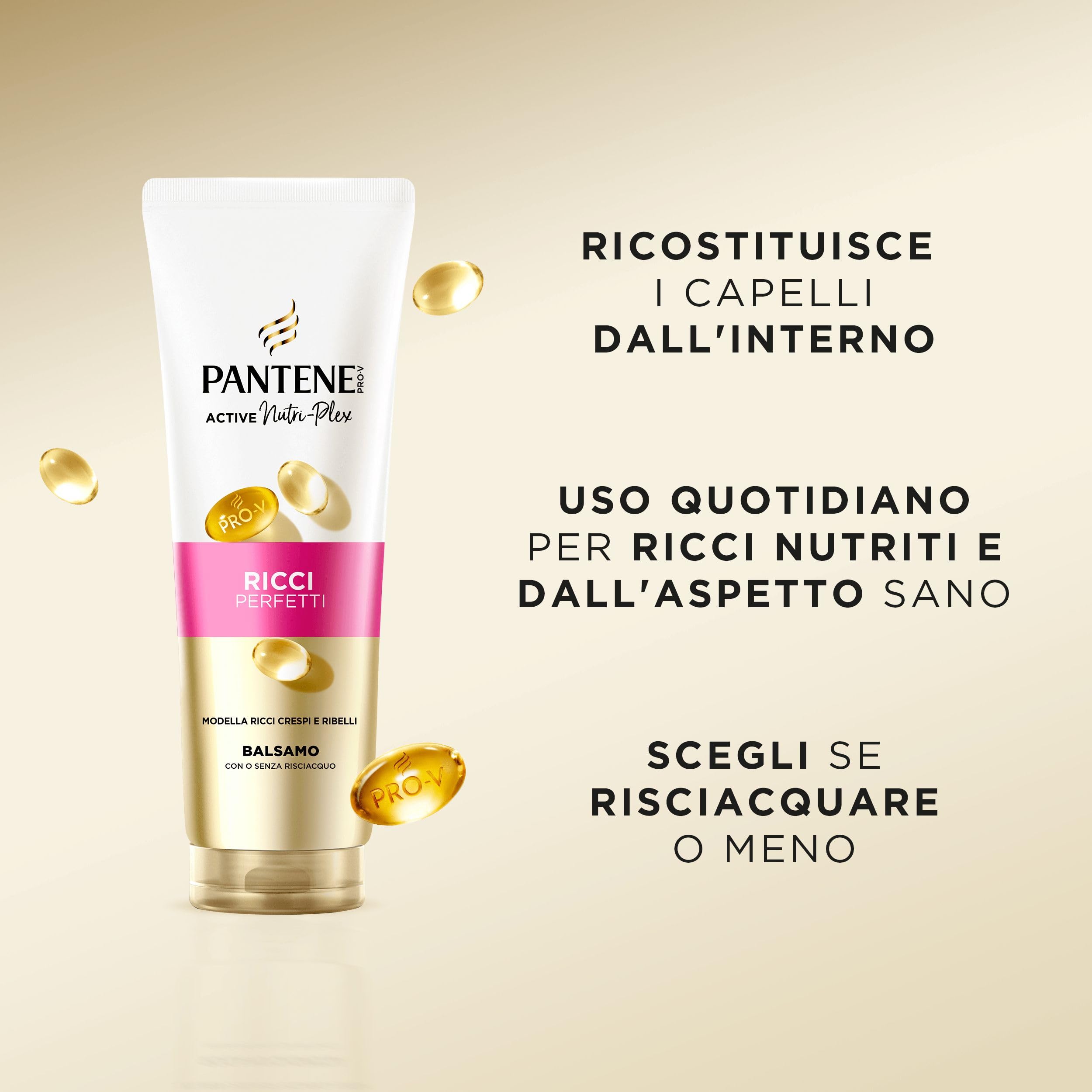 Pantene Pro-V Balsamo Ricci Perfetti 6x230ml per Ricci Crespi e Ribelli, Balsamo Uso Quotidiano, Pro-Vitamina B5 e Miscela di Nutrienti, Senza Olio Minerale e Coloranti, Tecnologia Active Nutri-Plex
