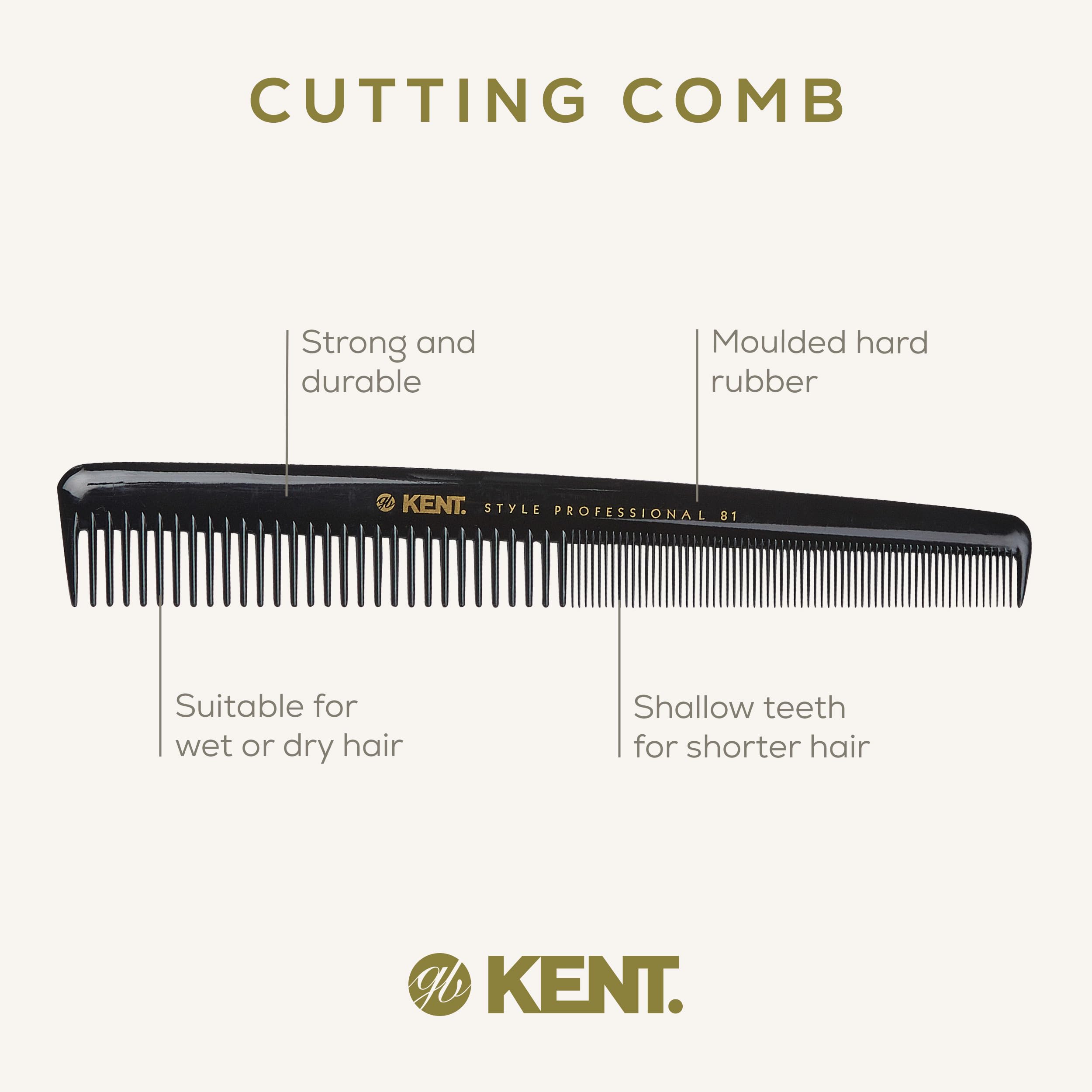 Kent SPC81 Salon-Style Dressing Cutting Comb - Professional Barber Haircut Comb for Styling and Teasing - Kent Quality Barber Supplies - Image 4
