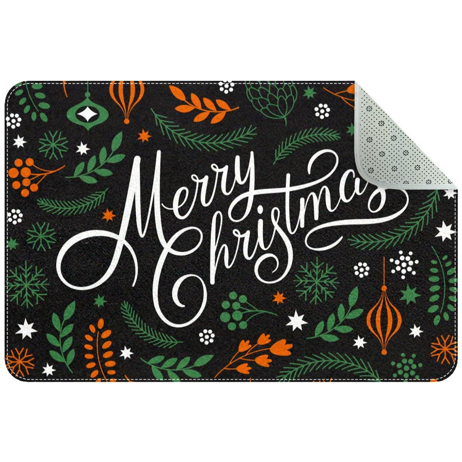 Tapis d'entrée intérieur lavable au motif de Noël pour porte et couloir