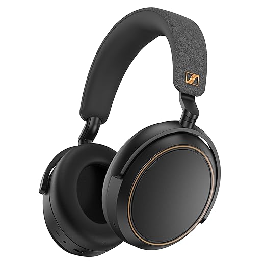 Sennheiser Momentum 4 Wireless Over Ear Headphones, German Design, ANC, 60h Battery, Customizable Sound, 4 Digital Mics for Crystal-Clear Calls, Multipoint Connectivity, 2 Yr Warranty, Black/Copper