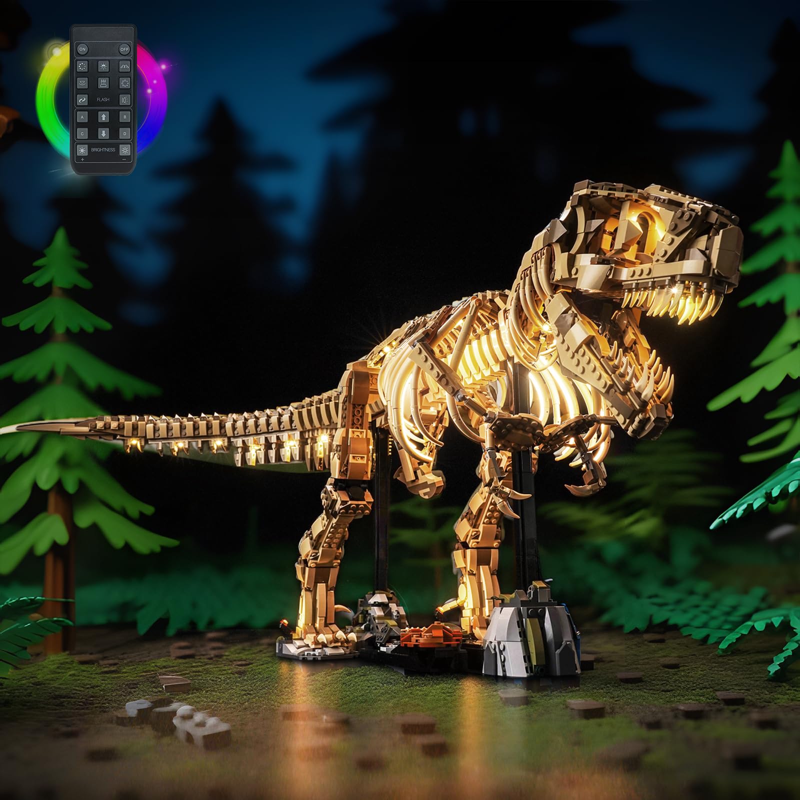 Remote Control Led Light Set Compatible with Lego 76968 Dinosaur Fossils: Tyrannosaurus rex (No Model) - Image 4