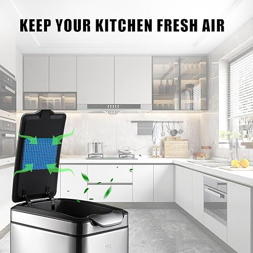 Miniatura 6 de 8 filtros universales absorbentes de olores con 16 adhesivos de doble cara, filtros absorbentes de olores para botes de basura, cubos de compost,