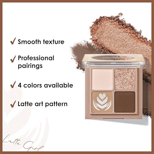 Miniatura 3 de CARSLAN Juego de maquillaje de paleta de sombra de ojos de 4 colores, maquillaje de ojos neutros nude, paleta de sombra de ojos mate desnuda, paleta