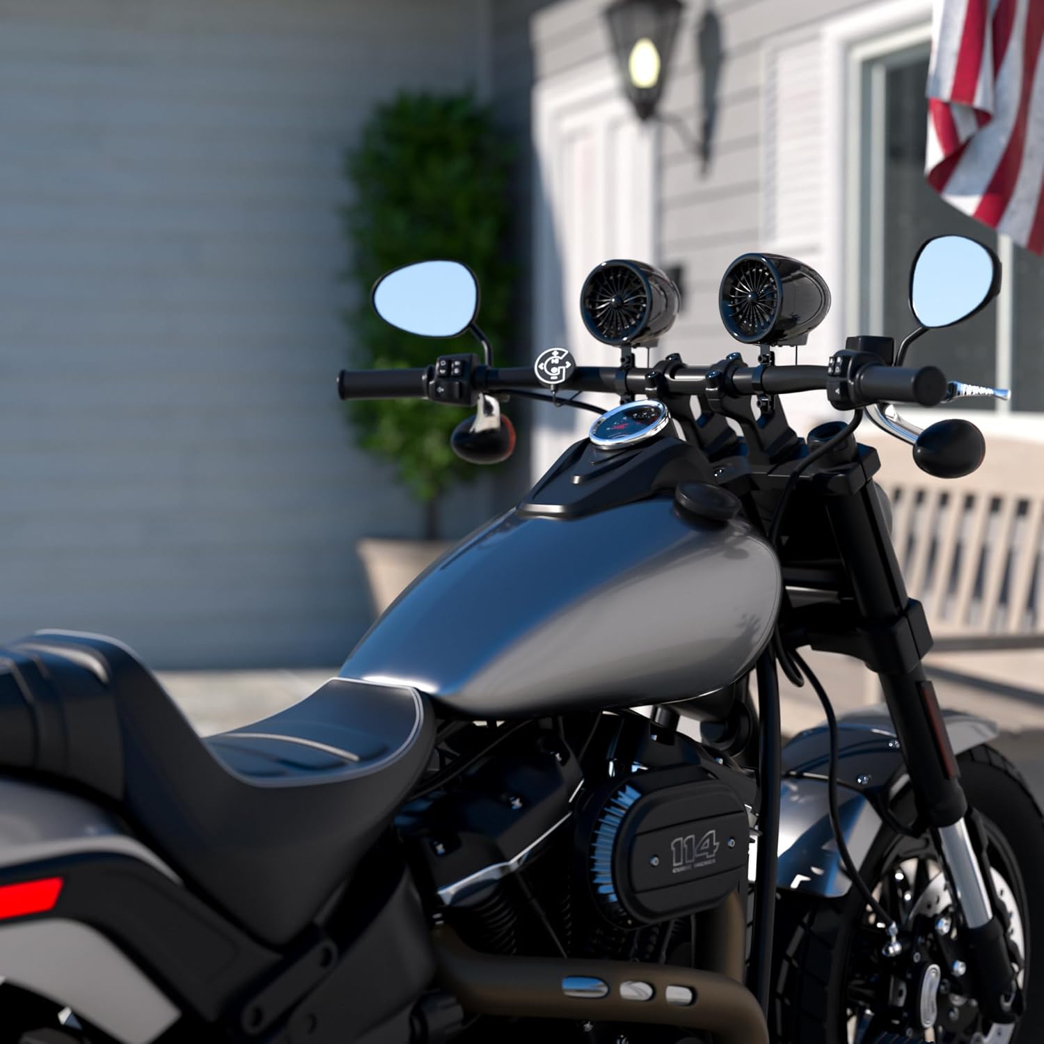 GoHawk Bluetooth Motorcycle Speakers and Amplifier Audio Sound System, FM Radio, Waterproof Speakers for ATV, UTV, Golf Cart