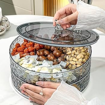 Amazon｜Fiegcit お菓子皿 来客用 菓子器 蓋付き 収納ボックス