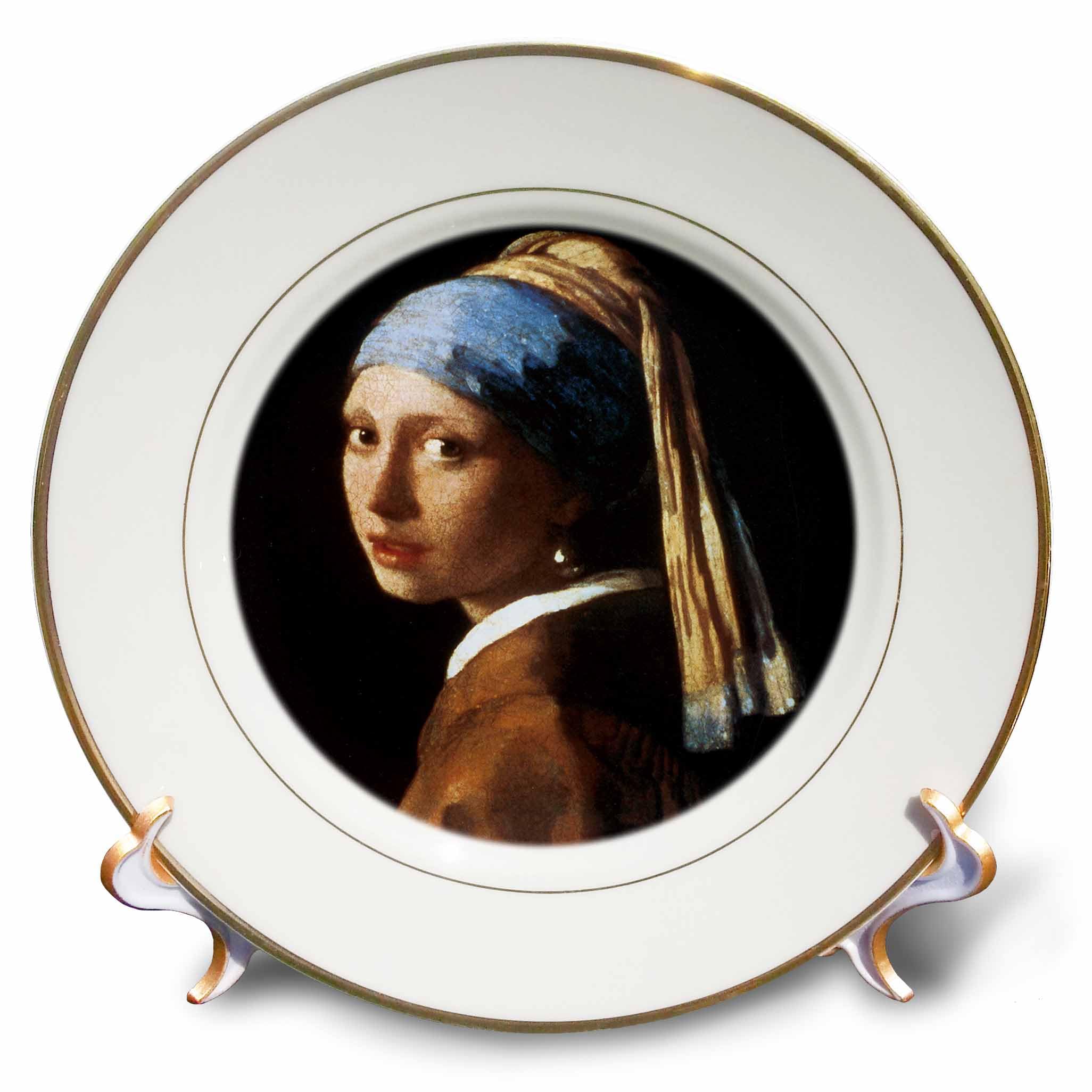 3dRose cp_128108_1 Girl with a Pearl Earring by Jan Vermeer Porcelain Plate, 8