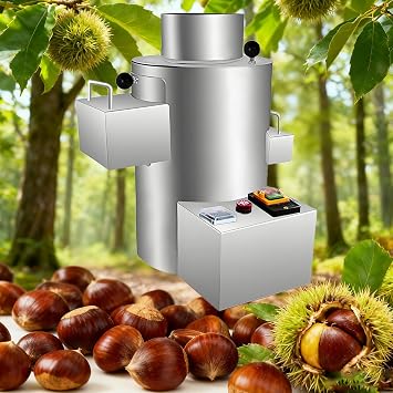 Commercial Chestnut Processing Machine, Electric Sheller, Stainless Steel Body, Humanized Design, Safe and Reliable, 12 Knives, Perfect for Outdoor, Farmers Market and Home Use 12v 220v