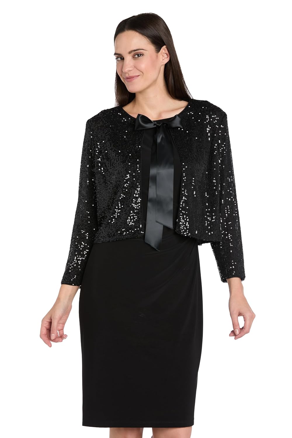 R M Richards Womens Starry Night Sequin Bolero