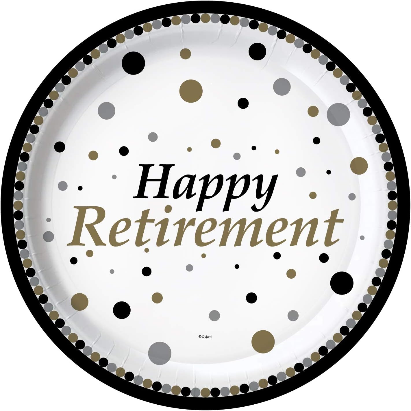 Serves 30 Happy Retirement Complete Party Pack 9" Dinner Paper Plates 7" Dessert Paper Plates 12 oz Cups 3 Ply Napkins Happy Retirement Party Theme