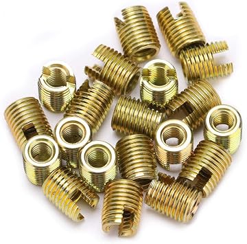 Self Tapping Thread Inserts 20Pcs Carbon Steel Thread Repair for Automotive Rail FurnitureInner M4*0.7 Outer M6.5 * 0.75 8mm