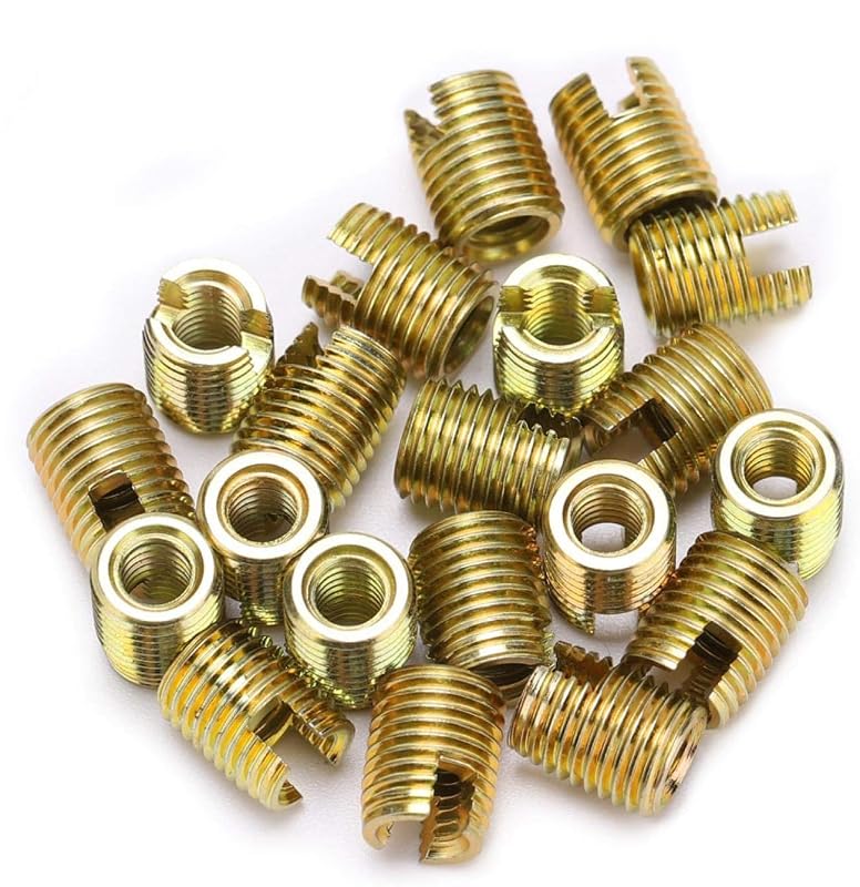 Inserto de Rosca Autocortante LiebeWH M4 x 0,7 para M6,5 x 0,75 com 8 mm, Aço-Carbono Zincado, 20 Peças
