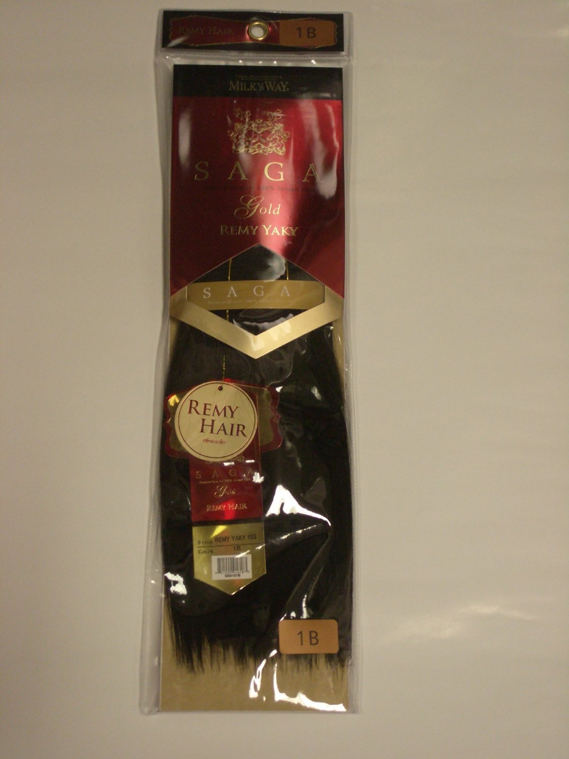 Saga Gold Remy Yaky 10 S" Color "1B" 100% Premium Human Hair