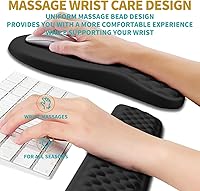 Vista 4 de Hokafenle 2 in 1 Ergonomic Mouse Pad Wrist Support & Wrist Rest for Computer Keyboard Set, with Relieve Carpal Tunnel Pain Massage Bulge and Full