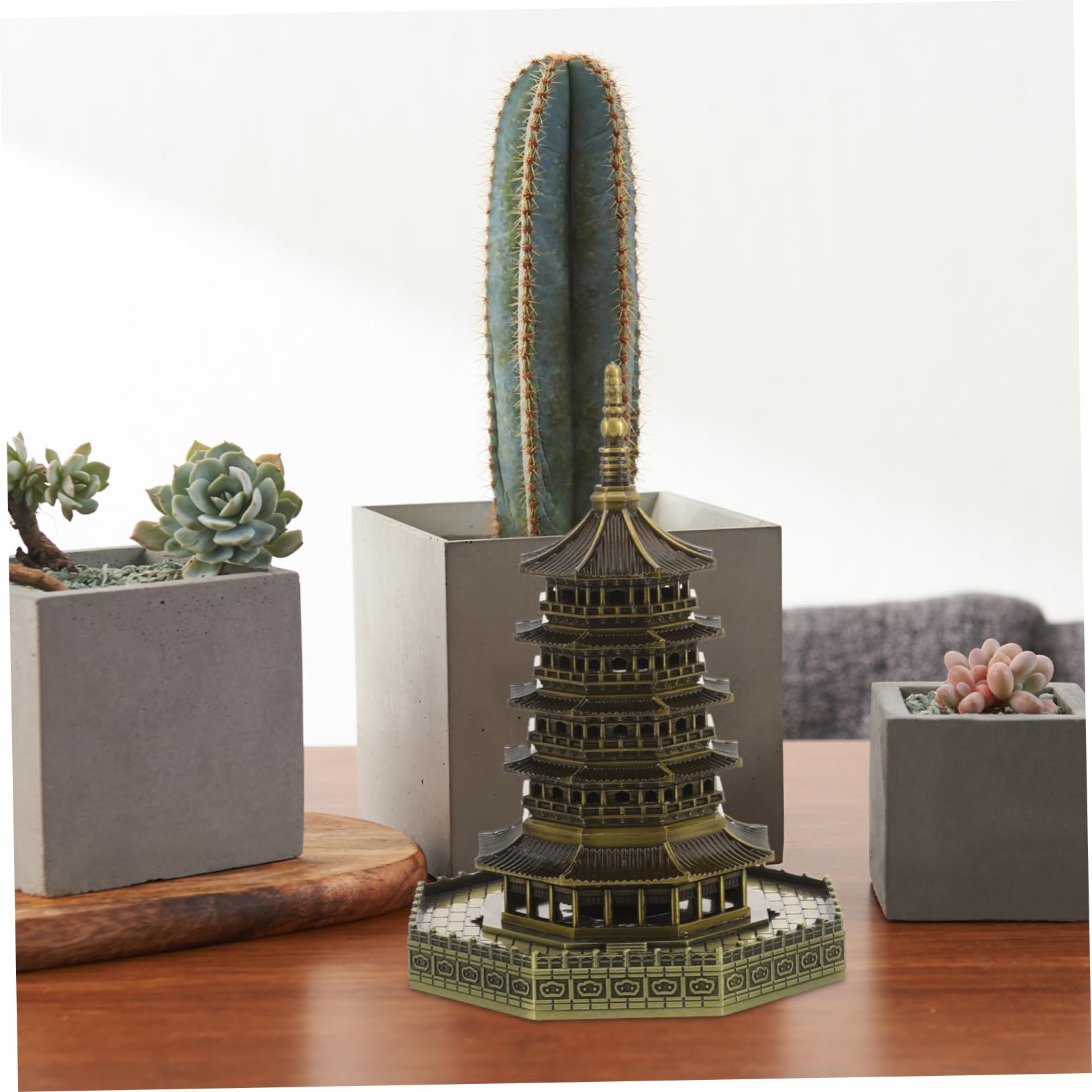 ibasenice Statua Pagoda da Giardino in Lega Oro Decorazione Paesaggio