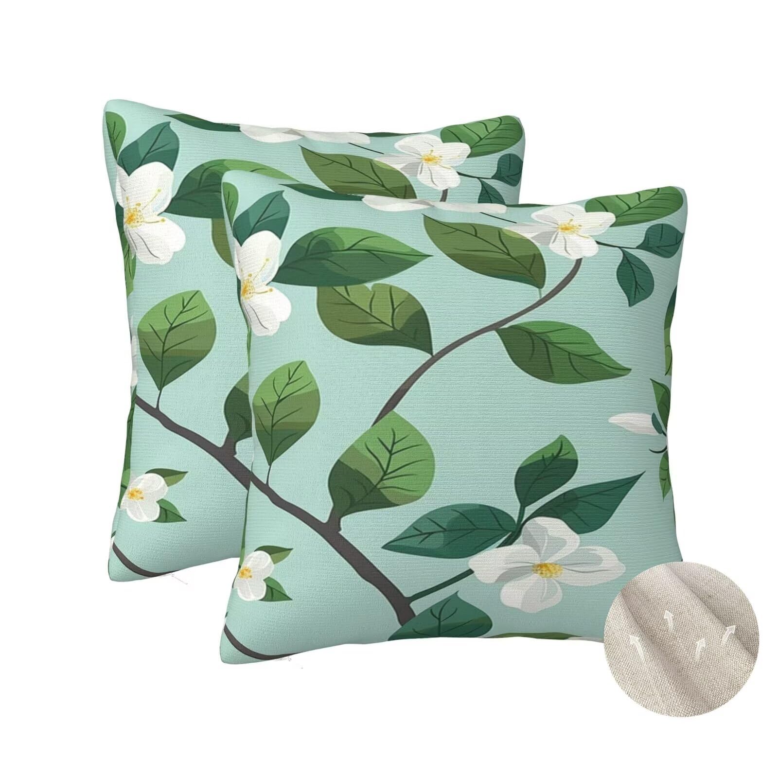Housse de coussin 50x50 cm vert pour rénover un canapé usé