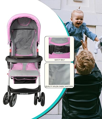 Miniatura 6 de AmorosO Cochecito individual - Cochecito de bebé con cuatro ruedas - Cochecito ligero - Cochecito convertible con espacio de almacenamiento