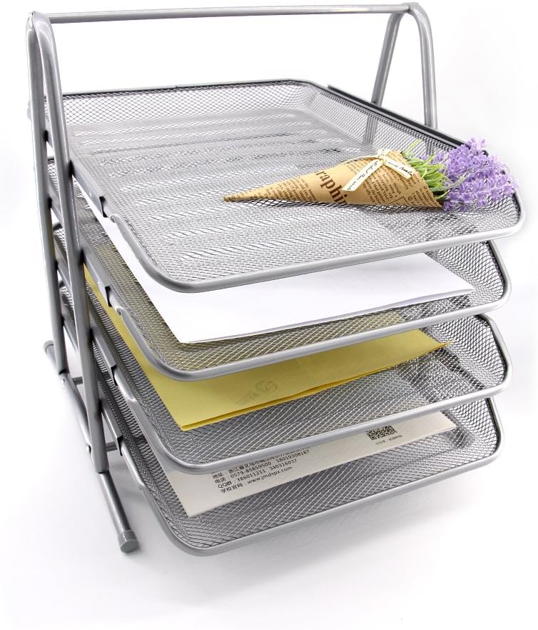 HAODE FASHION 4 Tiers Steel Mesh Document Tray