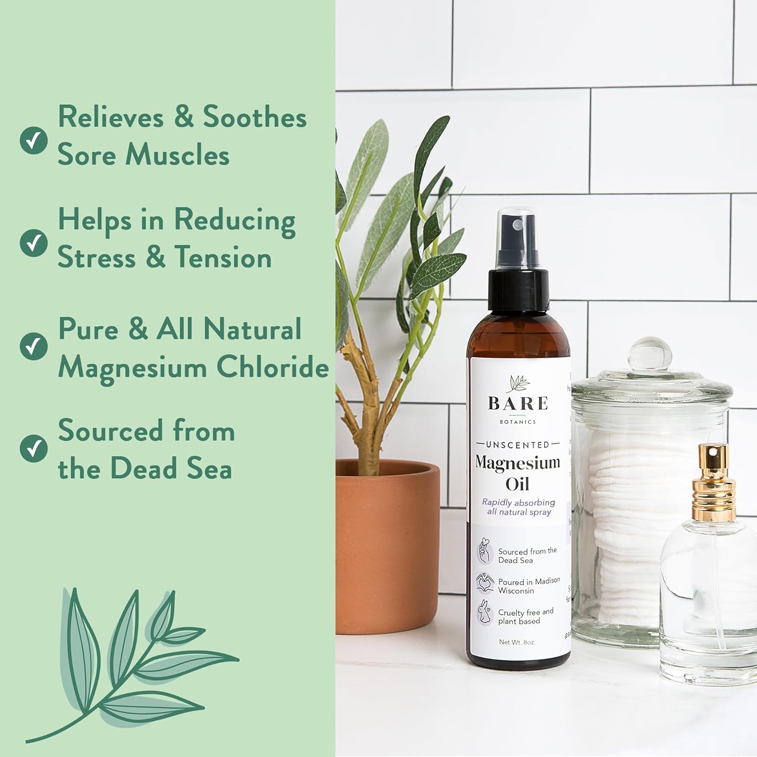 Bare Botanics Coconut Vanilla Body Salt Scrub + Magnesium Oil Spray