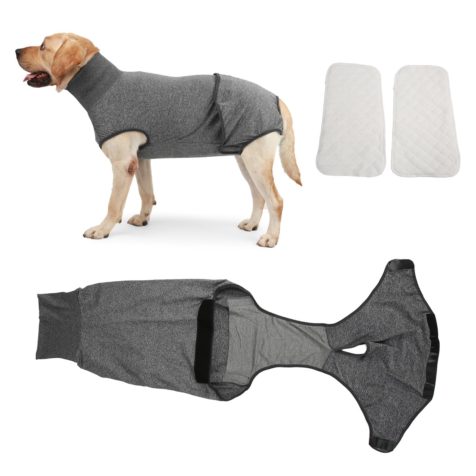 Physiological Dog Clothes Flexible Reusable Dog Diaper for Whole Body Reduces Worry About Postoperative Hygiene (M)