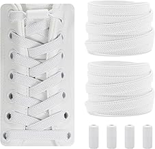 Elastic Shoelaces - Elastic Shoe Laces - Elastic Shoelaces for Children, Adults - 2 Pairs 8mm (Width) No Tie Laces Sneakers with Metal Closure, 120 cm