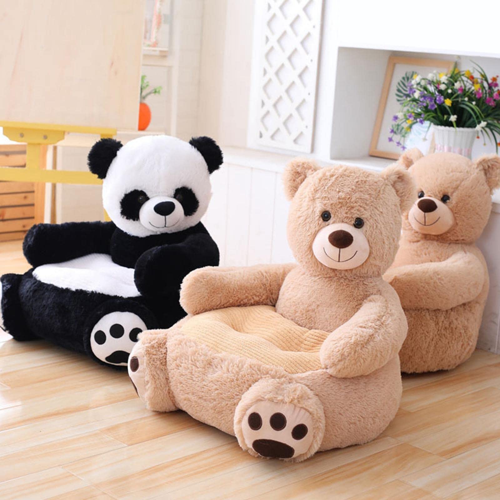 Canapé Enfant, Fauteuil Bébé, Fauteuil de Lecture, Fauteuil en Forme d'animal, Chaise de Sol, Siège Moelleux et Confortable pour Que Les Tout-peti, Ours