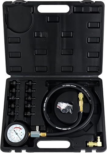 JoyFans Herramienta probadora de presión de aceite, kit de medidor de presión de aceite de 0-140PSI para sistema de combustible, sensor mecánico,
