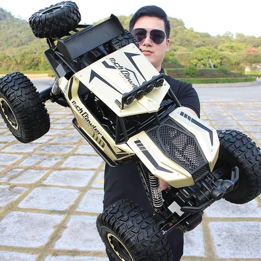 RC Cars Remote Control Car 1:8 Off Road Monster Truck,Metal Shell 6 Wheel 4WD LED Light Climbing Truck,All Terrain Hobby Truck With 2 Batteries For 40 Min Play,Boy Adult Gi