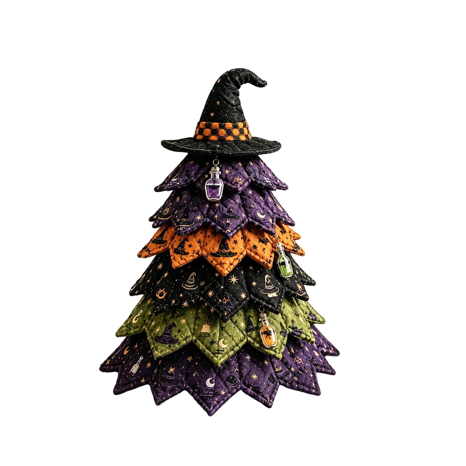 Halloween Patchwork DIY Tree Kit, Fabric Craft Set (Witch Hat A)