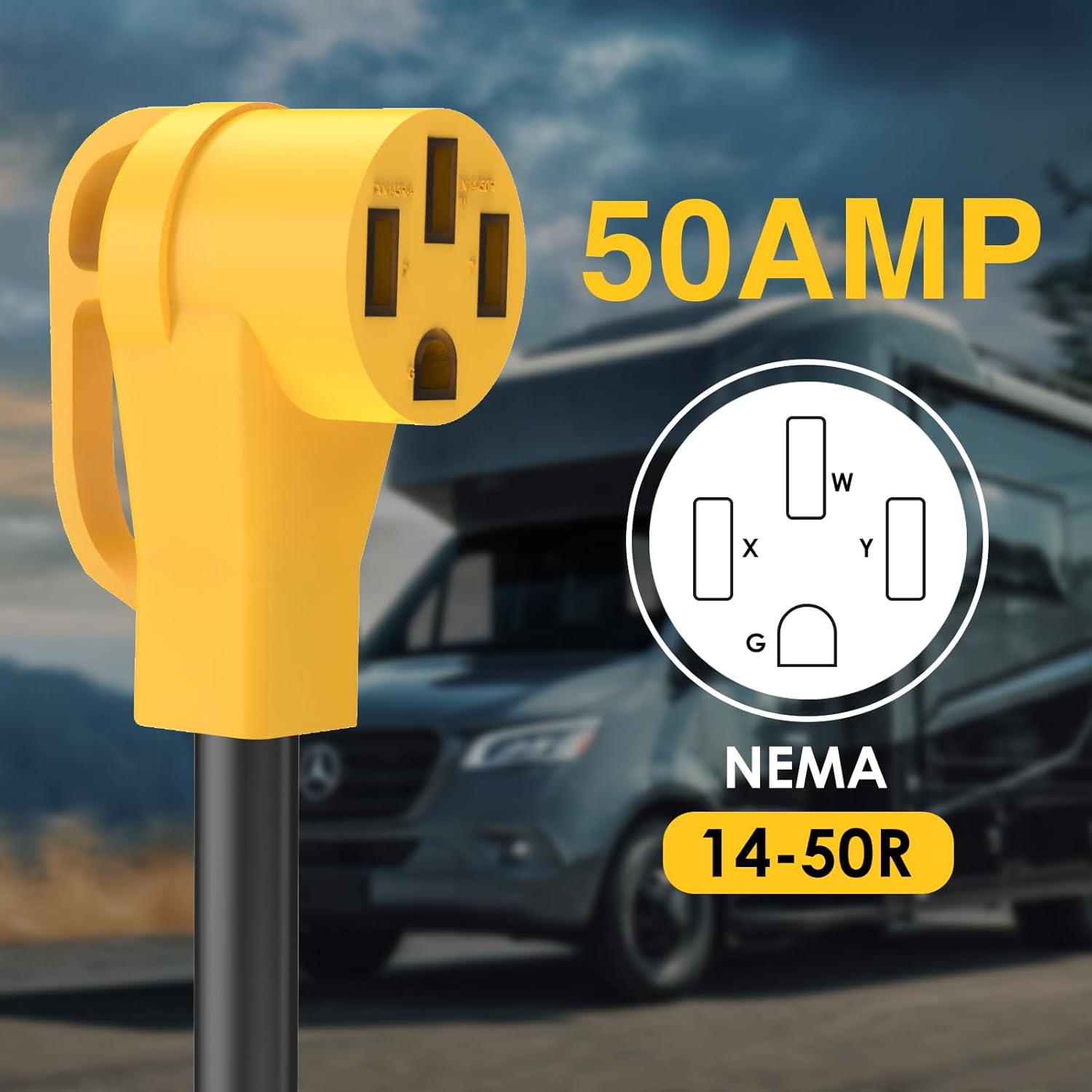 30A Generator Setup, L14-30P Generator Inlet Box with L14-30R to 14-50R Adapter, for Backup Generator