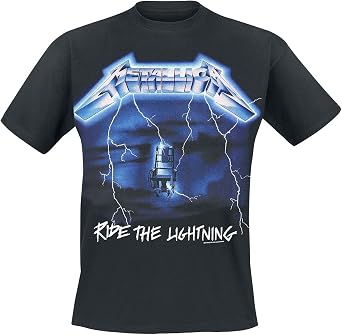 Metallica Mens Ride The Lightning Tracks Back Print Slim Fit T-Shirt