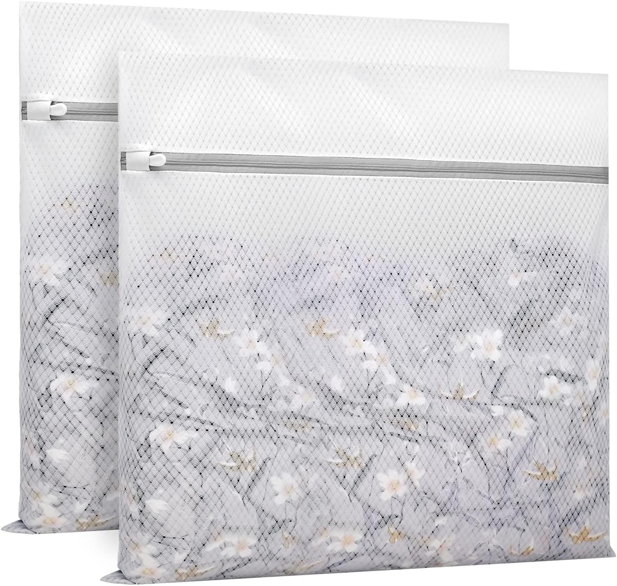 Muchfun 2Pcs Durable Diamond Mesh Laundry Bags for Delicates 24 x 24 Inches (2 XX-Large)