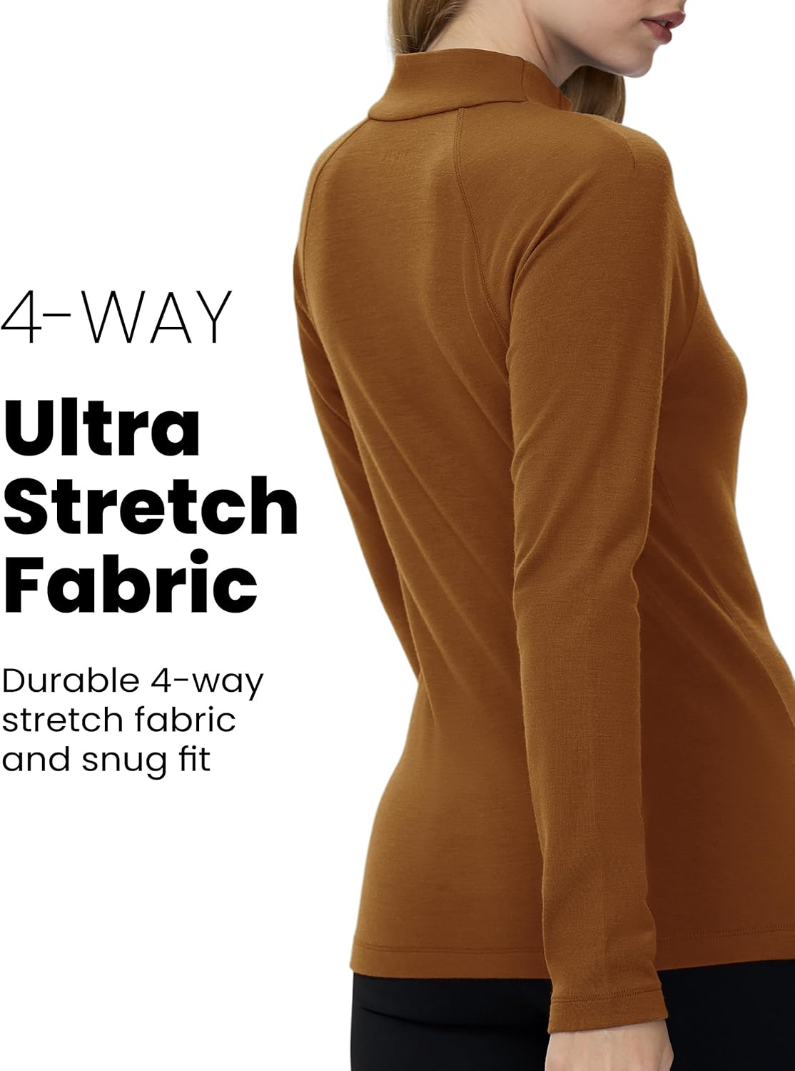 Iguana Women's 100% Merino Wool Base Layer 260g Midweight Quarter Zip Long Sleeve Top - Image 3