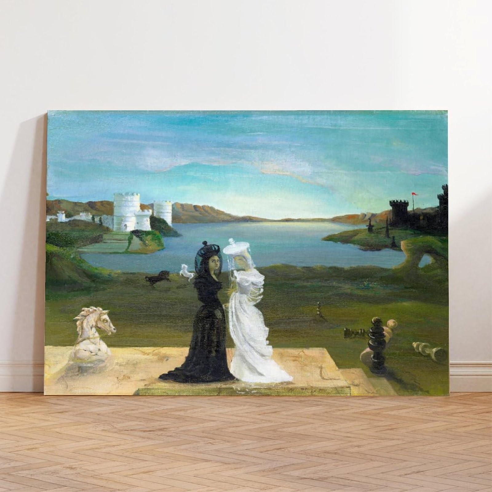 F I N U C B Królowe szachów nadruk Muriel Streeter plakaty płótno dekoracyjne obrazy ścienne do biura salonu bez ramy 50 cm dł. x 76 cm szer