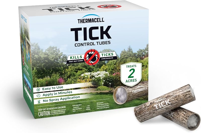 tubos de control de garrapatas Thermacell para patios; Protege 1/4 acre de las garrapatas; Sin spray, sin gránulos, sin ensuciar; Alternativa ecológica al spray y repelente
