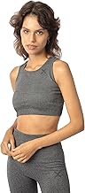 حمالة صدر فيجور للنساء من نيكسس رياضية بدون خياطة داعمة ومريحة وأنيقة لجميع التمارين - رمادي مقاس صغير جدًا مزيج القطن