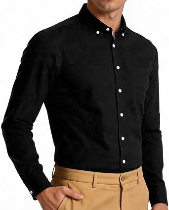 Oxford Dress Shirts for Men Long Sleeve Button Down Shirt