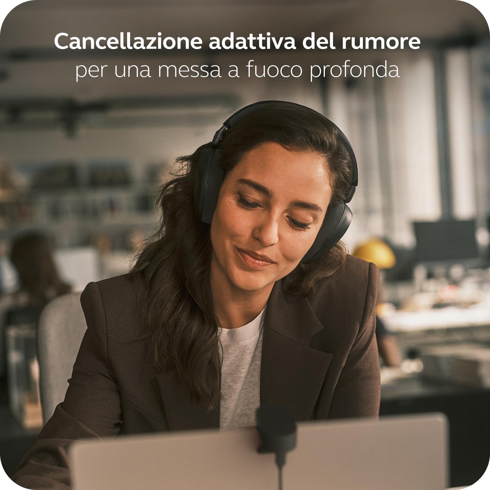 Jabra Evolve3 85 Cuffie Over-Ear Wireless con Microfono, Nero | Per Lavoro, Dongle USB-C, ANC Adattiva, 25h Batteria, per App di Meeting